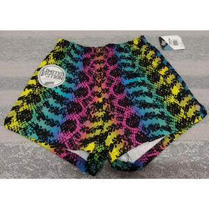 SOFFE Shorts S LIMITEDEDITION rainbow snake print GAY FESTIVAL PRIDE Vintage y2k